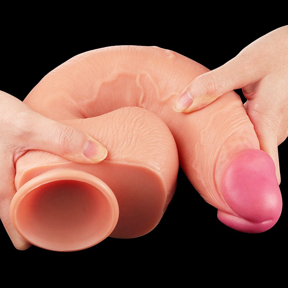 Doble capa de silicona de platino de 30 cm con pene 1