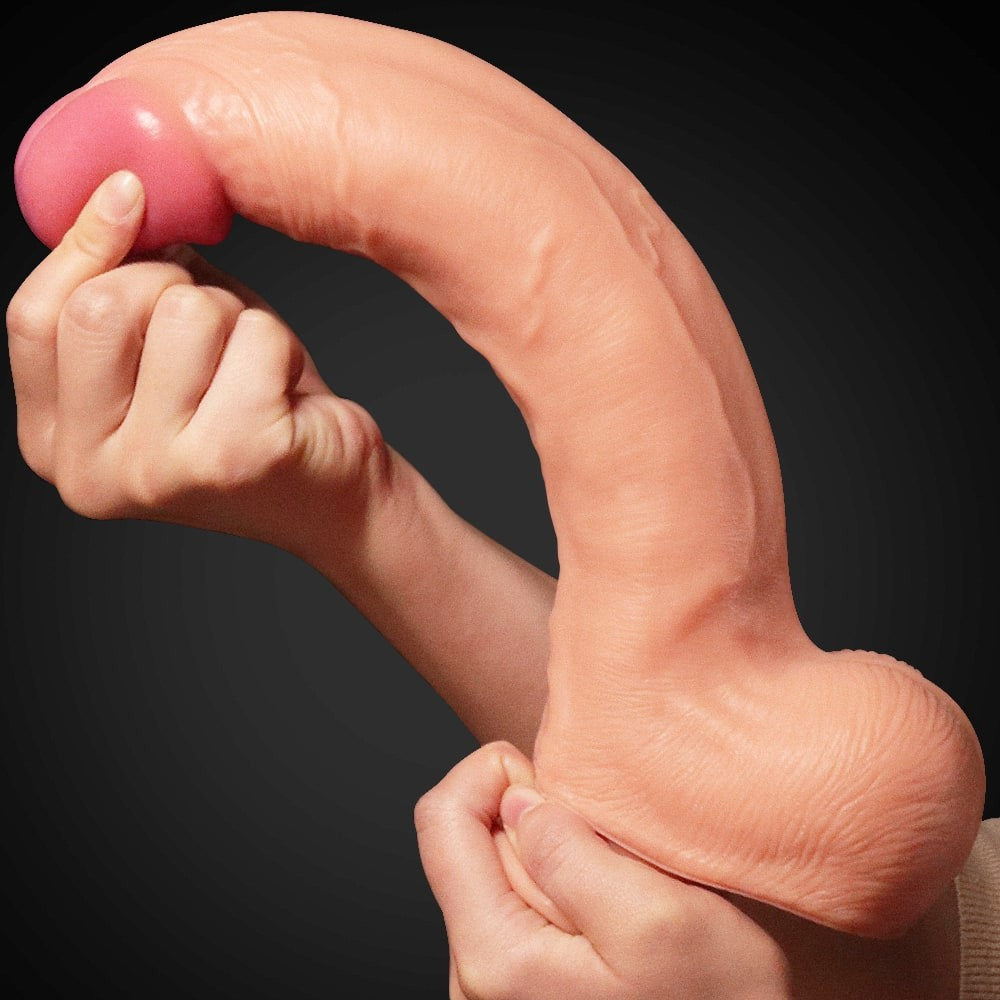 Doble capa de silicona de platino de 30 cm con pene 1