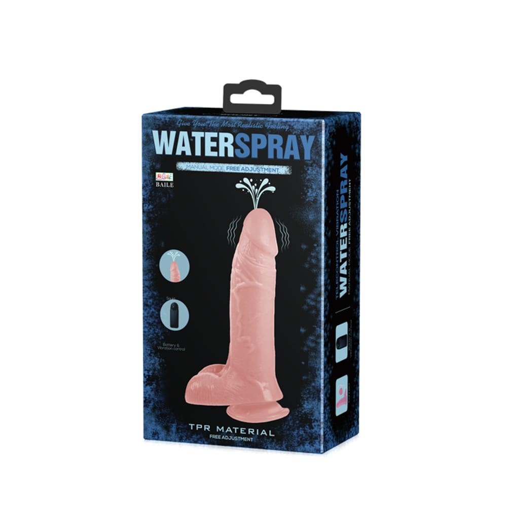 Dildo vibrador con chorro de agua