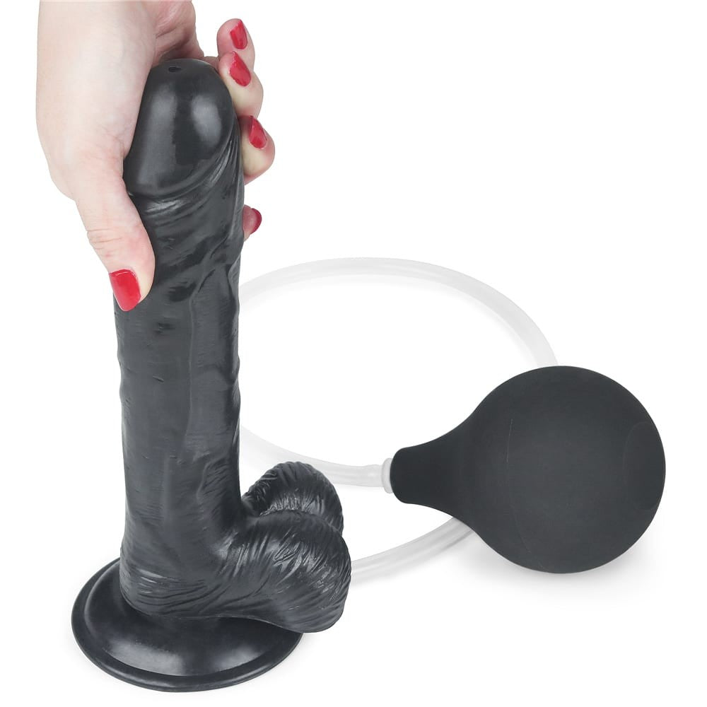 Dildo extremo de 9'' con chorro - Negro