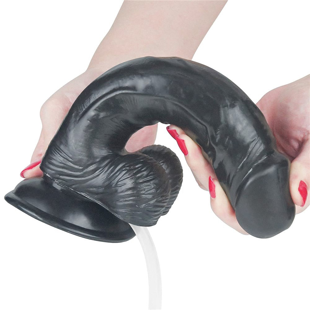 Dildo extremo de 9'' con chorro - Negro