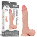 Dildo de doble capa con piel móvil de 9,5'' - Testículo entero