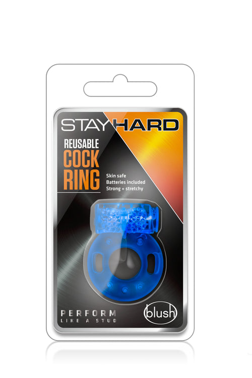 ANILLO PARA PENE REUTILIZABLE STAY HARD AZUL