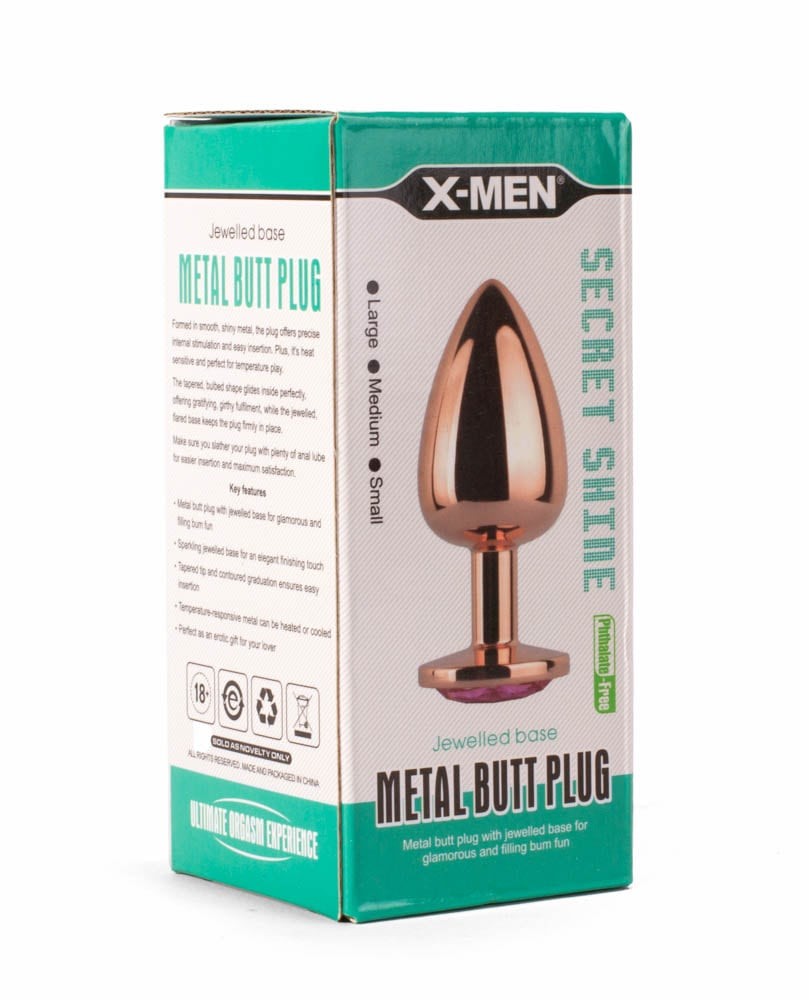 Plug anal de metal X-MEN Secret Shade Rose L