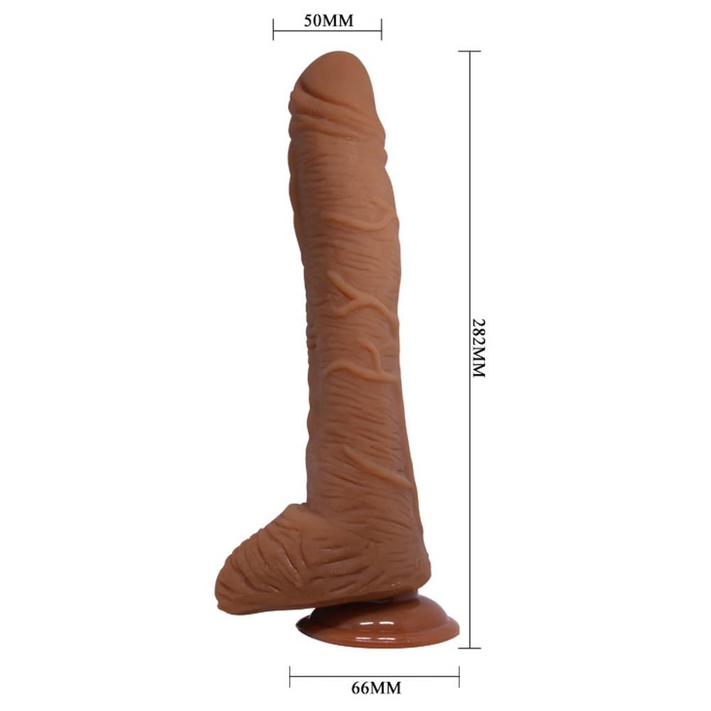 Precioso dildo Alex de 11 pulgadas, marrón