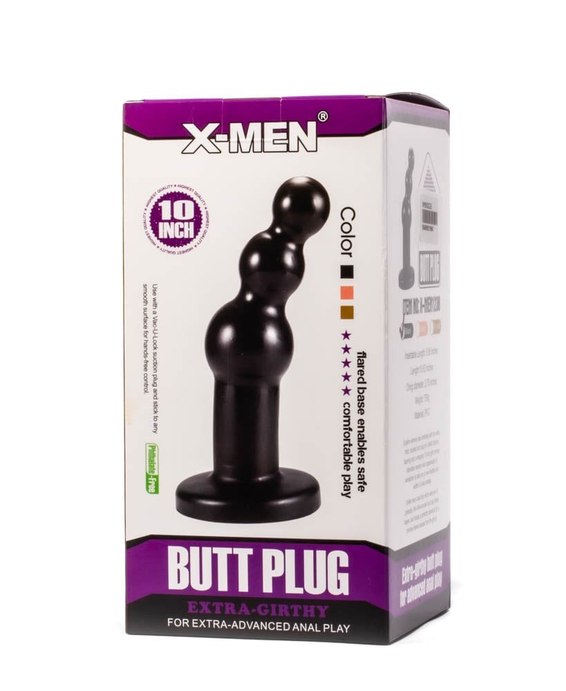 Plug anal extragrueso X-MEN 10.63" negro