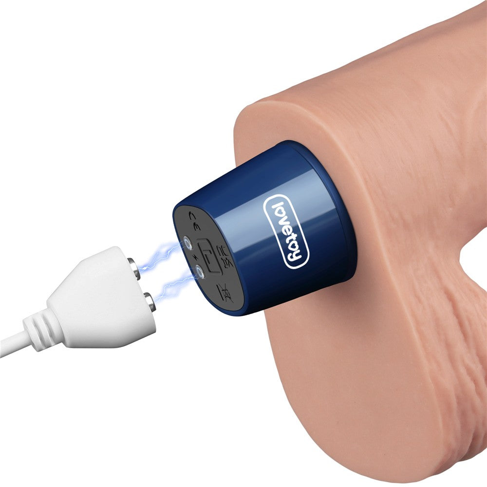 Dildo vibrador recargable REAL SOFTEE de 9" (color carne)