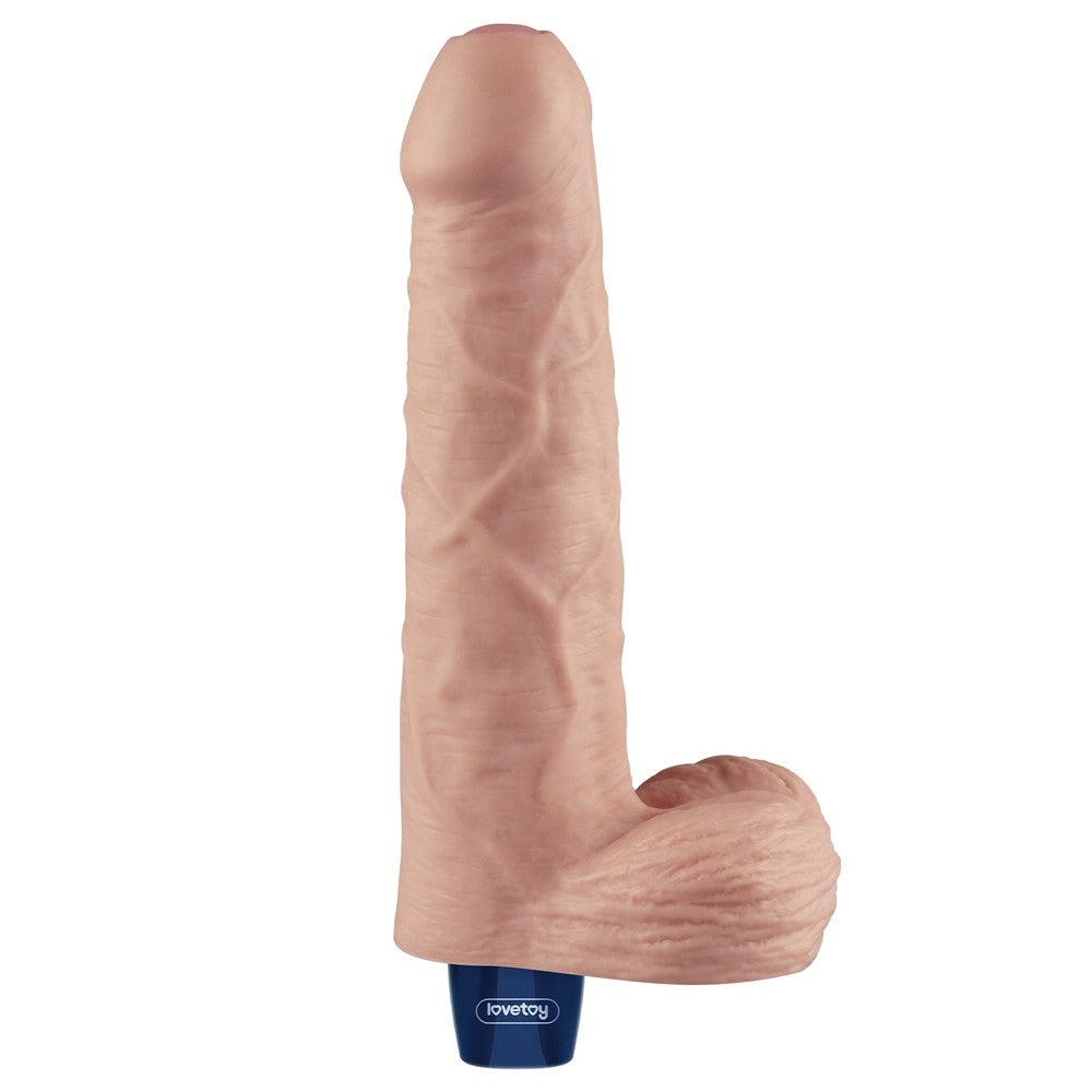 Dildo vibrador recargable REAL SOFTEE de 9" (color carne)
