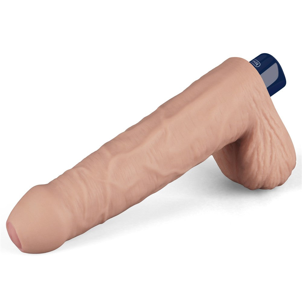 Dildo vibrador recargable REAL SOFTEE de 9" (color carne)