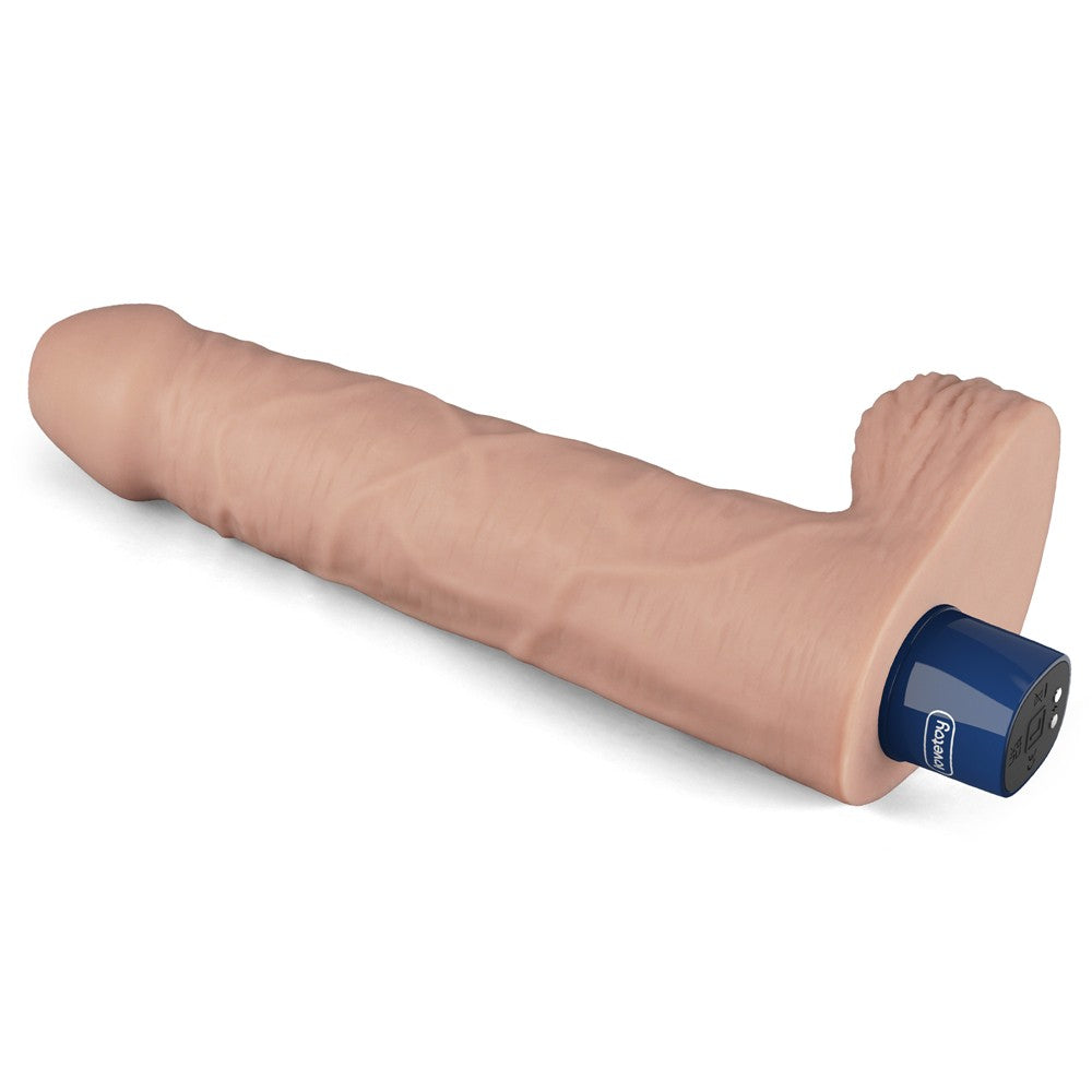 Dildo vibrador recargable REAL SOFTEE de 9" (color carne)