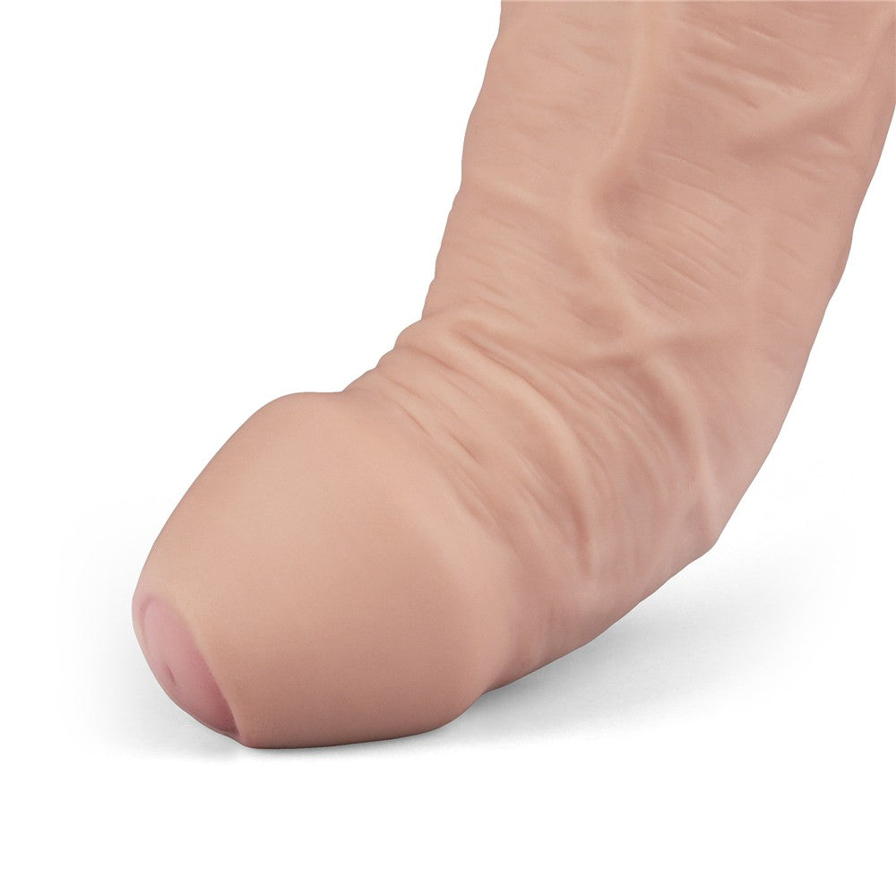 Dildo vibrador recargable REAL SOFTEE de 9" (color carne)