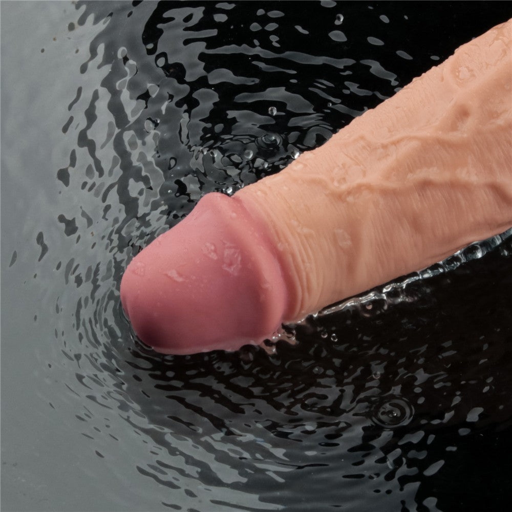 Dildo vibrador recargable REAL SOFTEE de 10" (color carne)_B15O50_4