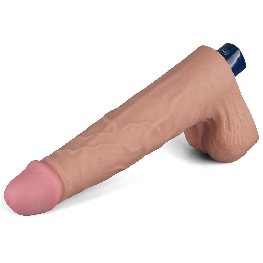 Dildo vibrador recargable REAL SOFTEE de 10" (color carne)_B15O50_4