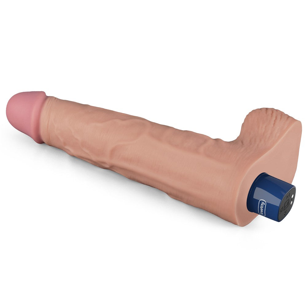 Dildo vibrador recargable REAL SOFTEE de 10" (color carne)_B15O50_4