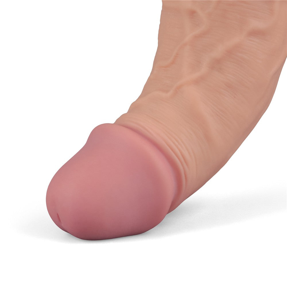 Dildo vibrador recargable REAL SOFTEE de 10" (color carne)_B15O50_4