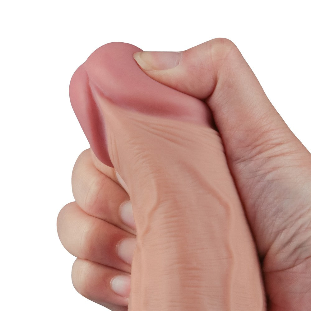 Dildo vibrador recargable REAL SOFTEE de 10" (color carne)_B15O50_4