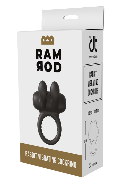 ANILLO PARA PENE VIBRADOR RAMROD RABBIT NEGRO