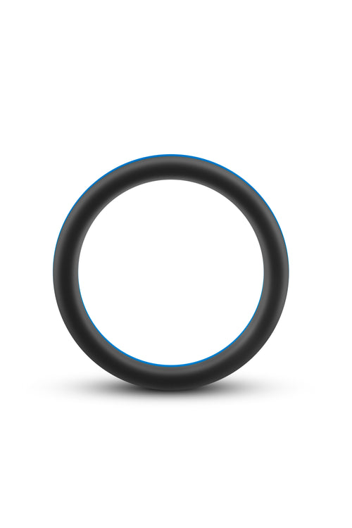 ANILLO PARA EL PENE GO PRO DE SILICONA PERFORMANCE NEGRO/AZUL