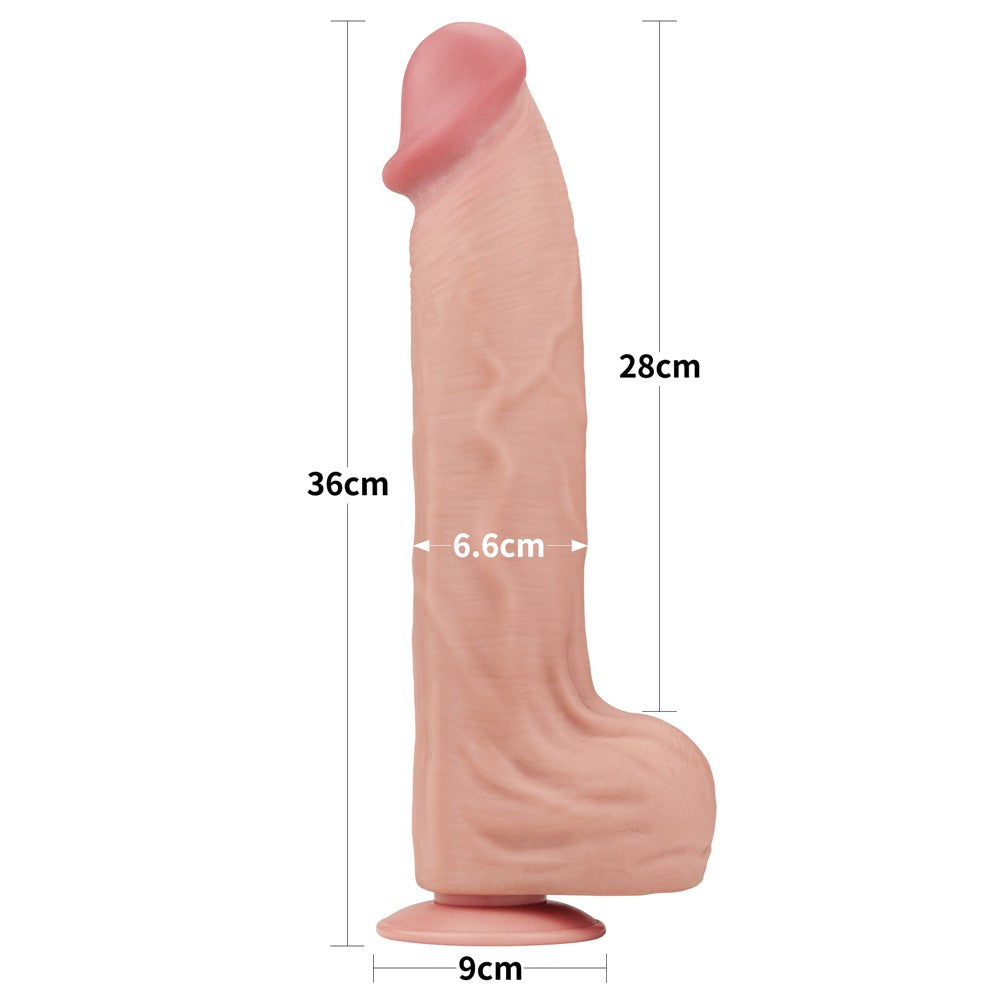 Dildo de doble capa deslizable de 14'' King Size