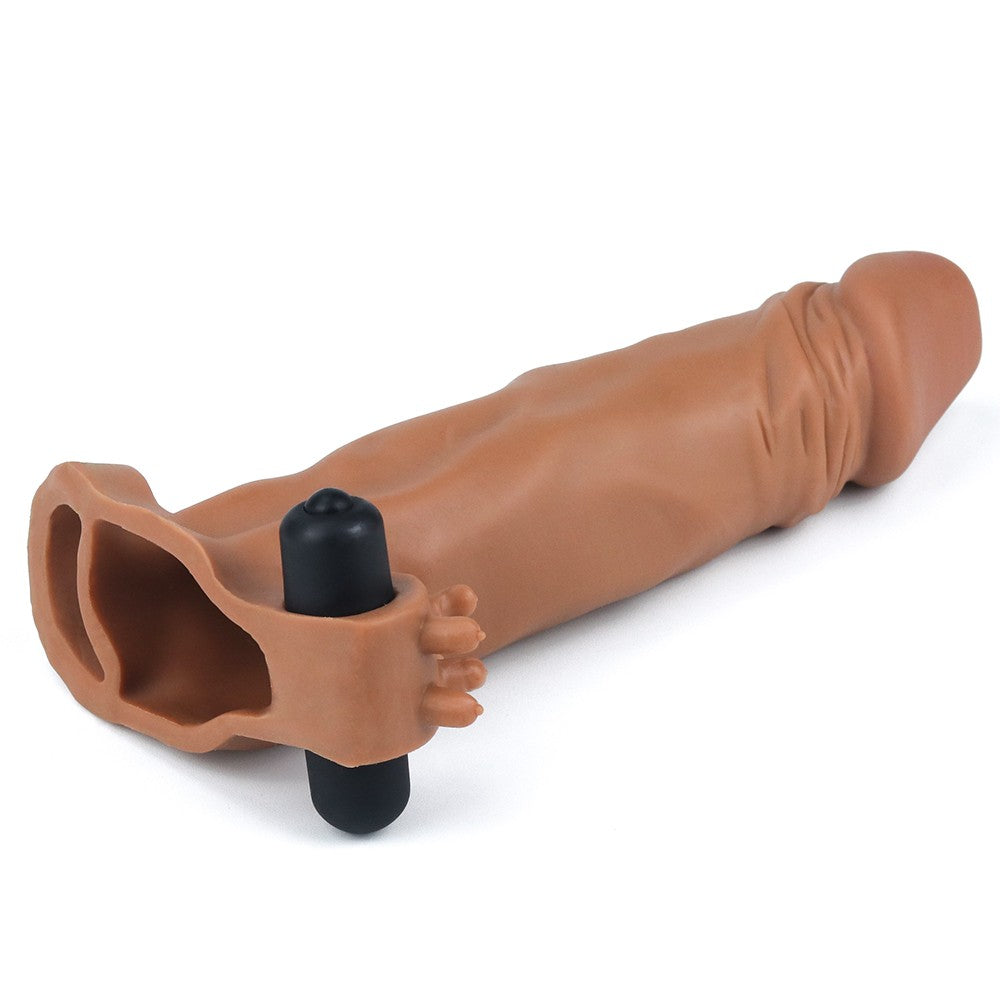 Manga vibratoria para pene Pleasure X-Tender n.º 3 marrón
