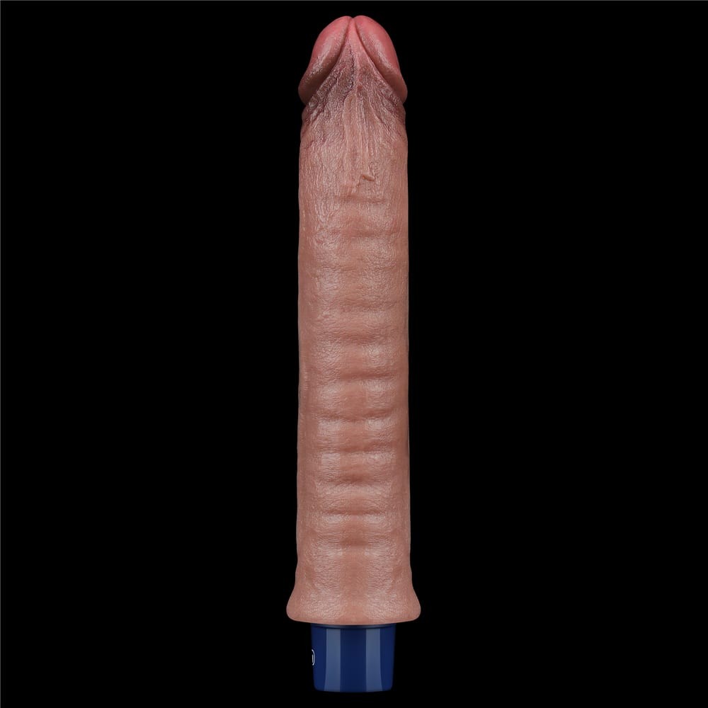 Dildo vibrador recargable de silicona REAL SOFTEE de 9,5"