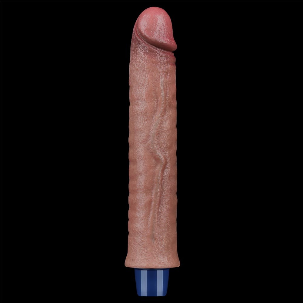 Dildo vibrador recargable de silicona REAL SOFTEE de 9,5"