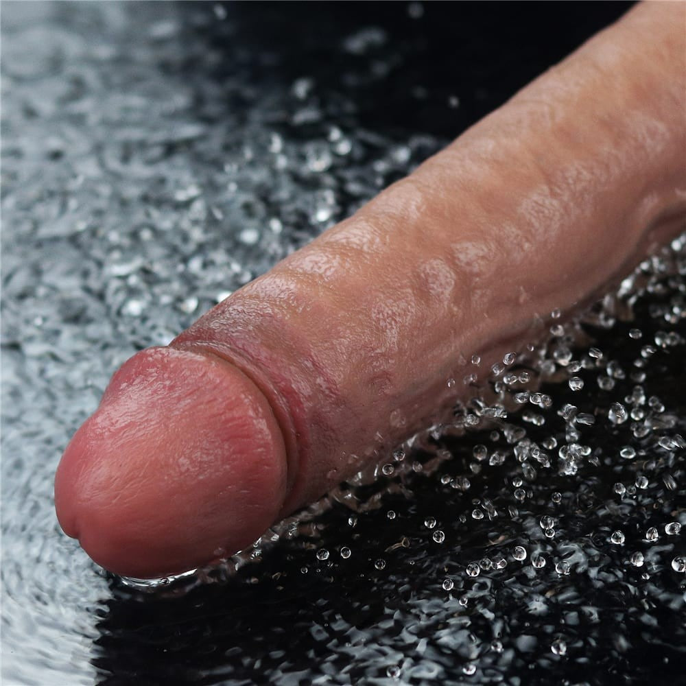 Dildo vibrador recargable de silicona REAL SOFTEE de 9,5"
