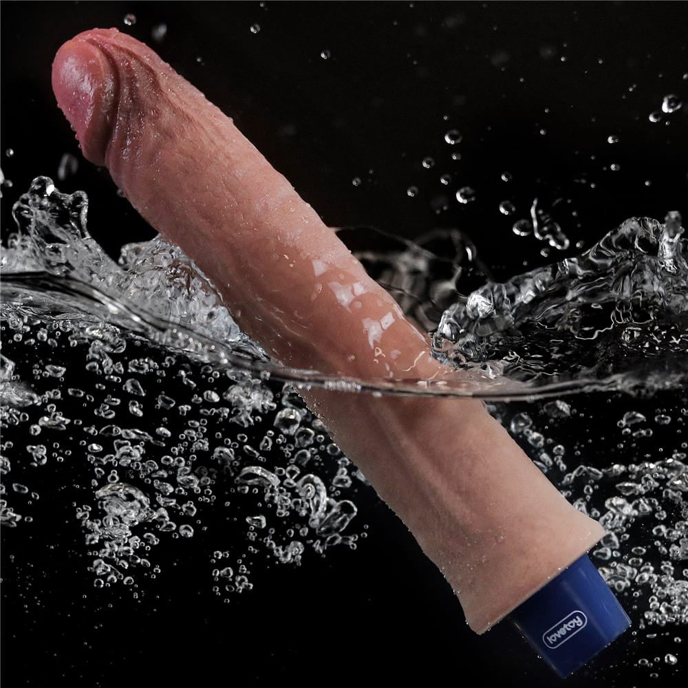 Dildo vibrador recargable de silicona REAL SOFTEE de 9,5"