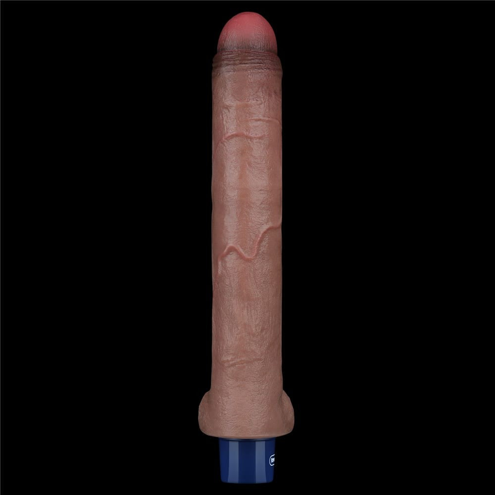 Dildo vibrador recargable de silicona REAL SOFTEE de 26,6 cm