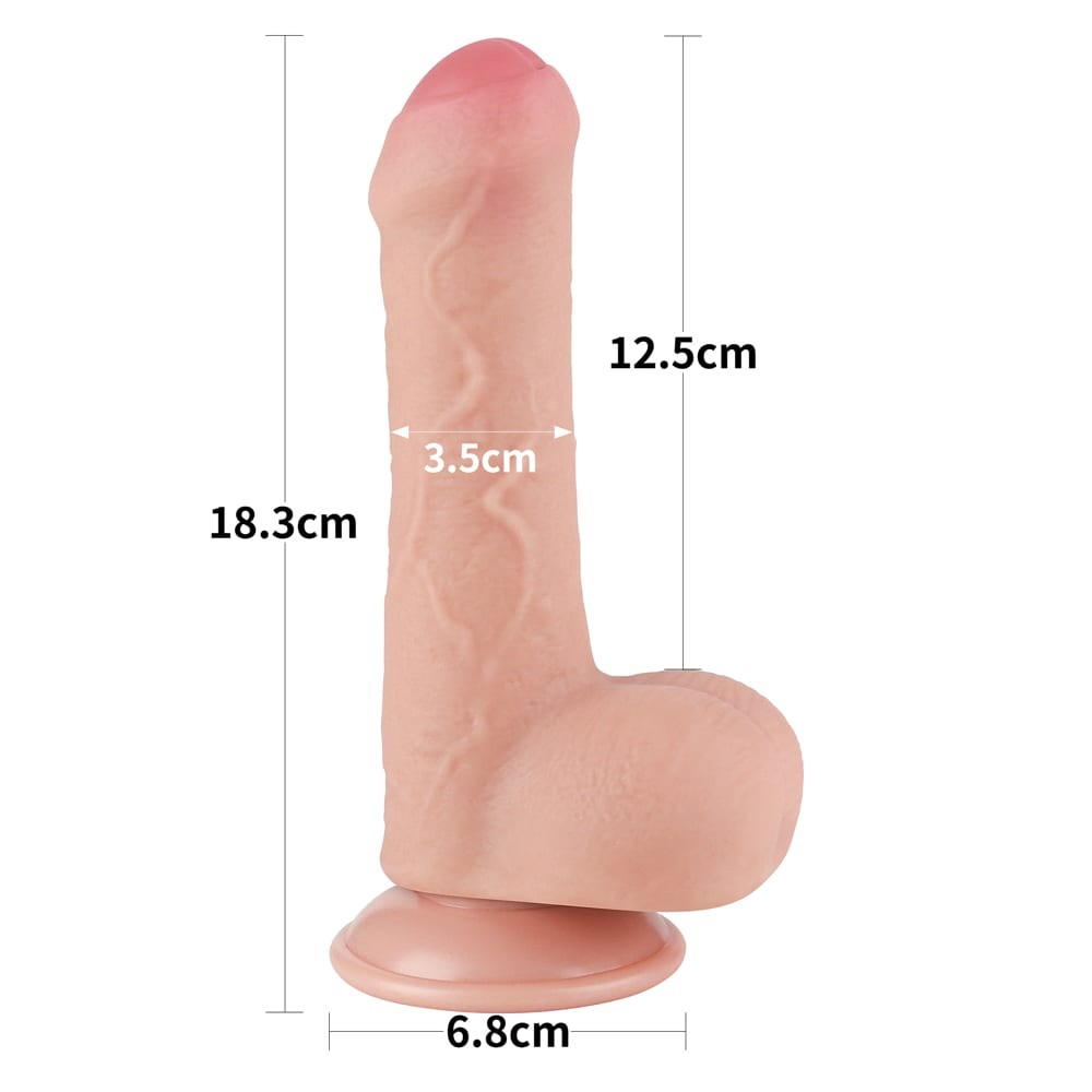 Dildo de doble capa con piel corredera de 7'' Flesh_B0O50_3