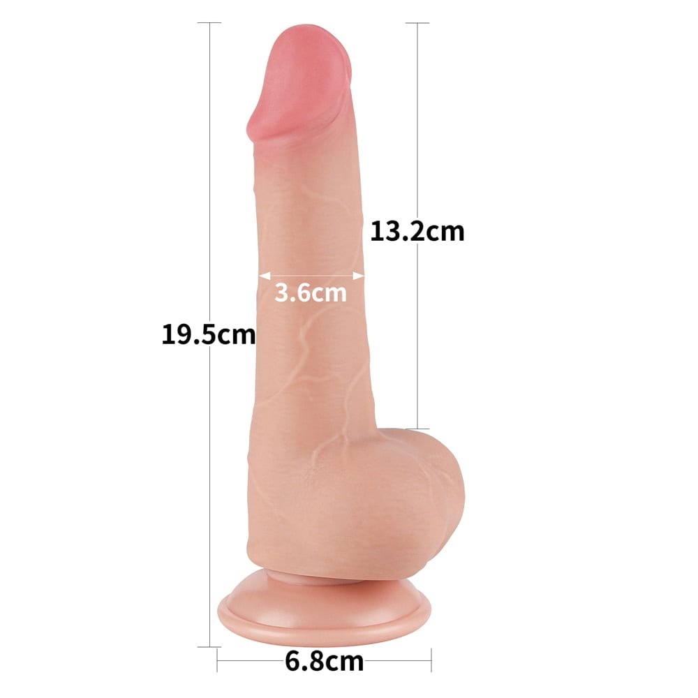 Dildo de doble capa con piel deslizante de 7,5'', color carne II_B15O50_3