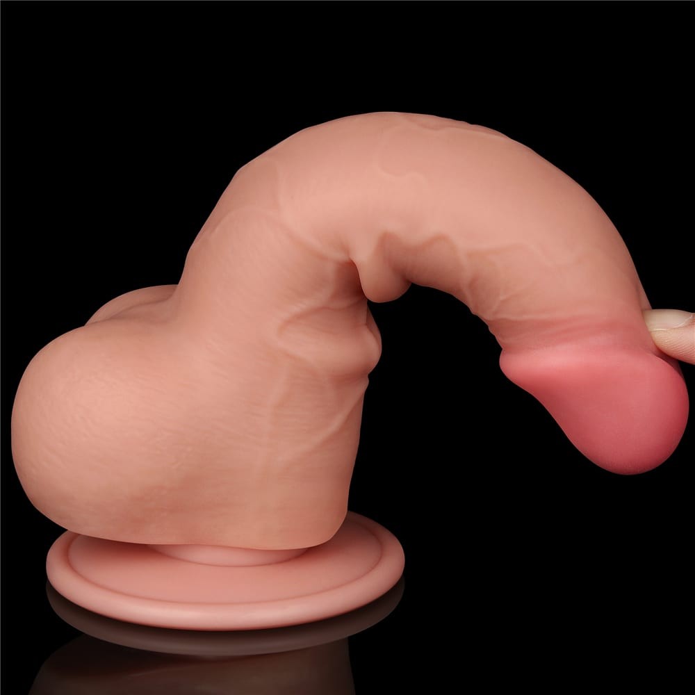 Dildo de doble capa con piel deslizante de 7,5'', color carne II_B15O50_3