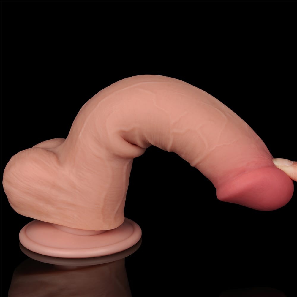 Dildo de doble capa con piel deslizante de 8" Flesh III_B15O50_3
