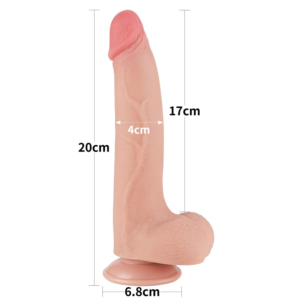 Dildo de doble capa con piel deslizante de 8,5'', color carne I_B15O50_3