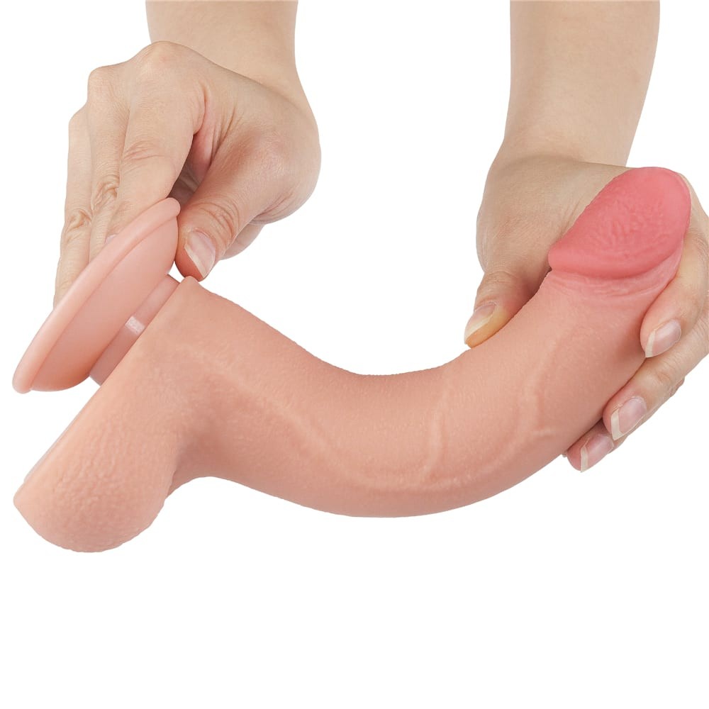 Dildo de doble capa con piel deslizante de 8,5'', color carne I_B15O50_3