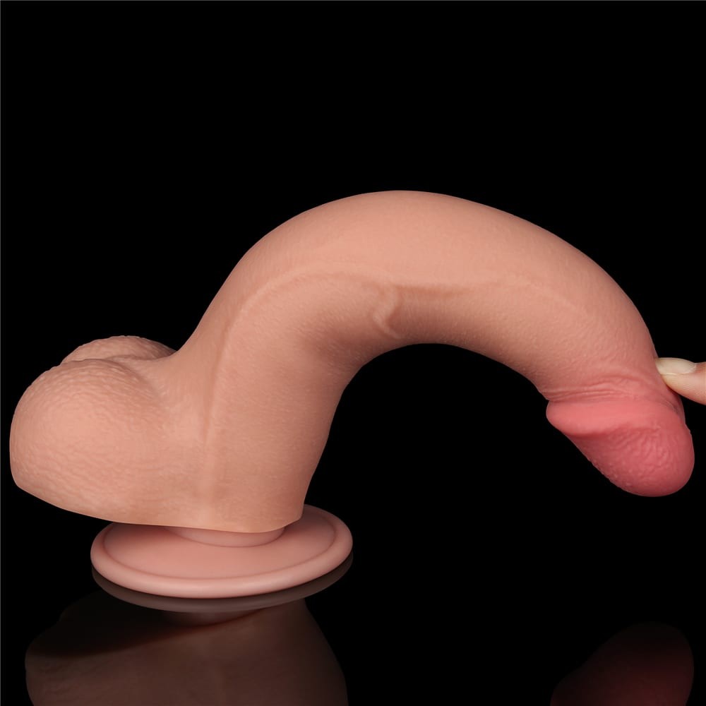 Dildo de doble capa con piel deslizante de 8,5'', color carne I_B15O50_3