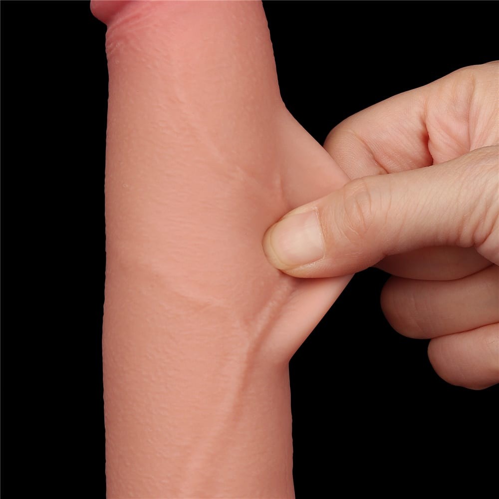 Dildo de doble capa con piel deslizante de 8,5'', color carne I_B15O50_3