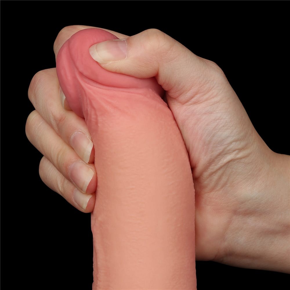 Dildo de doble capa con piel deslizante de 8,5'', color carne I_B15O50_3