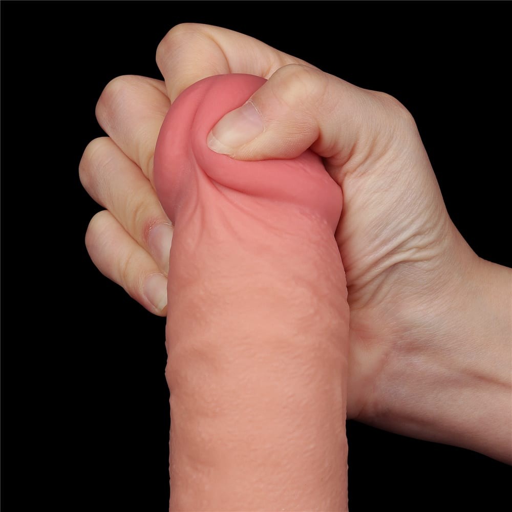 Dildo de doble capa con piel deslizante de 9,5'', color carne_B15O50_3
