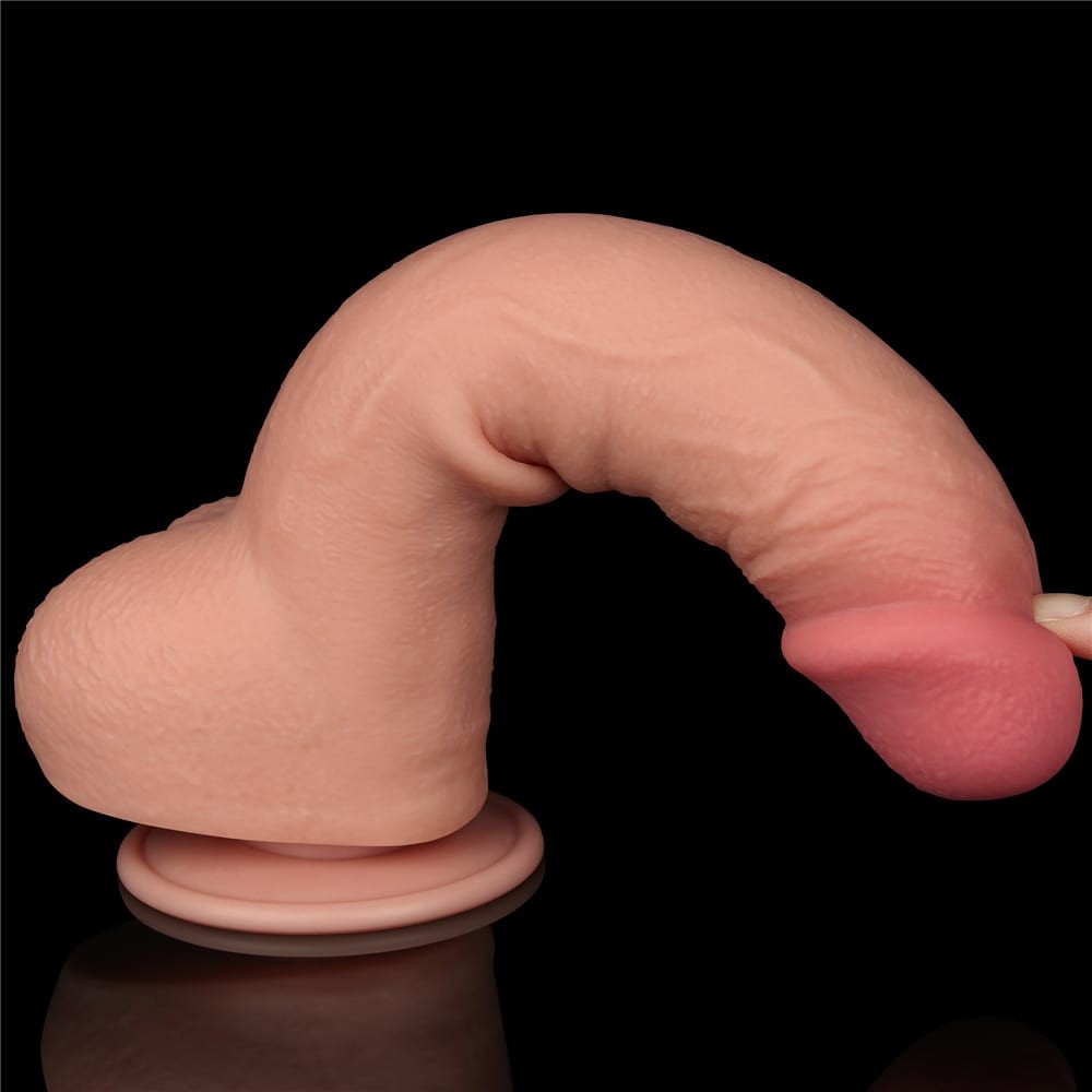 Dildo de doble capa con piel deslizante de 9,5'', color carne_B15O50_3