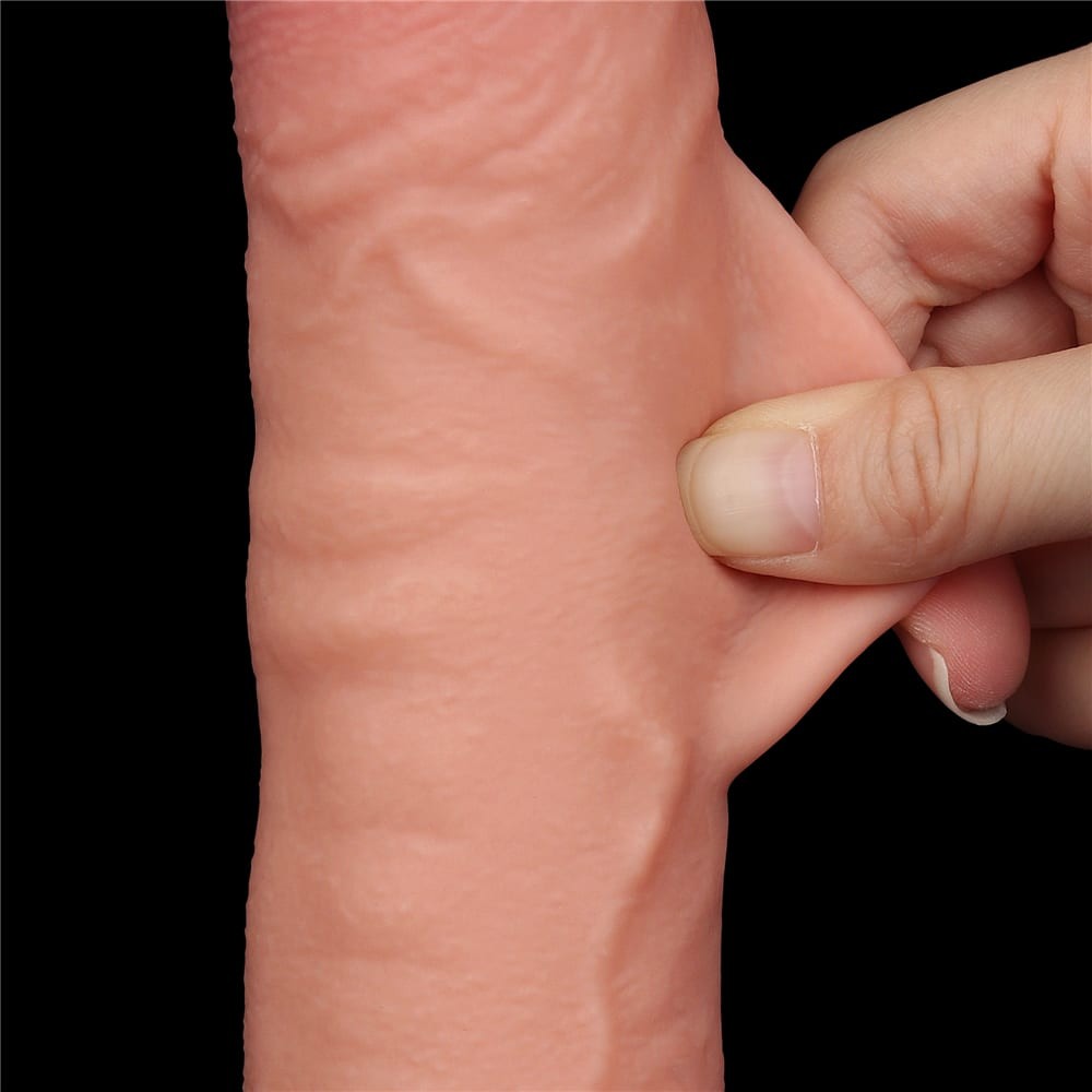 Dildo de doble capa con piel deslizante de 9,5'', color carne_B15O50_3