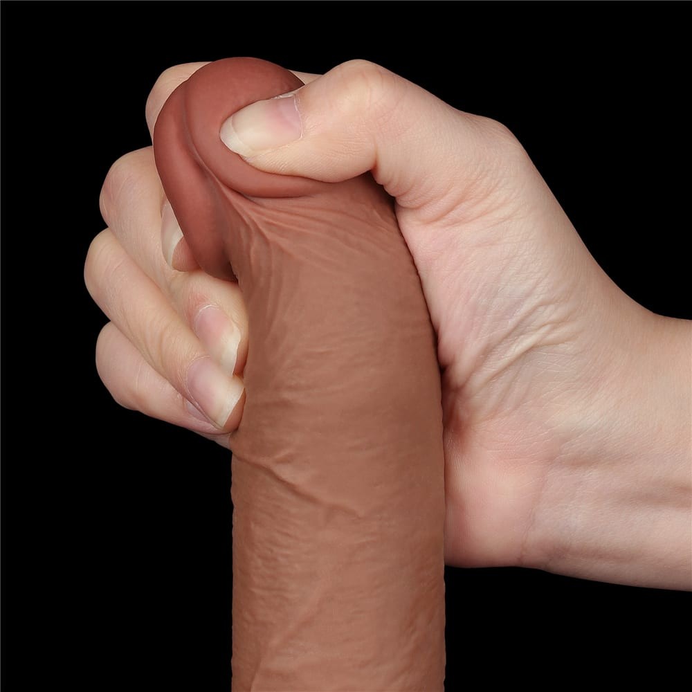 Dildo de doble capa corredero de 7,5'', marrón III_B15O50_3