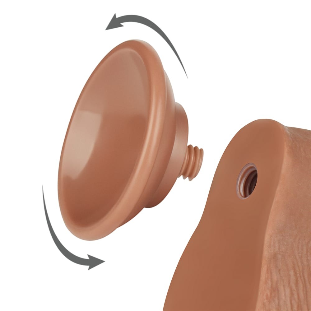Dildo de doble capa corredero de 7,5'', marrón III_B15O50_3