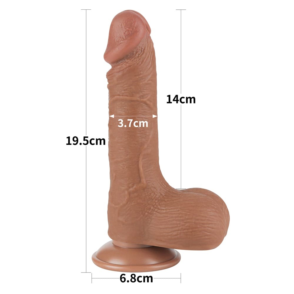 Dildo de doble capa corredero de 7,5'', marrón III_B15O50_3