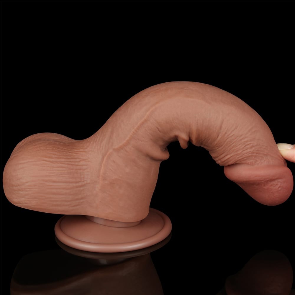 Dildo de doble capa corredero de 7,5'', marrón III_B15O50_3