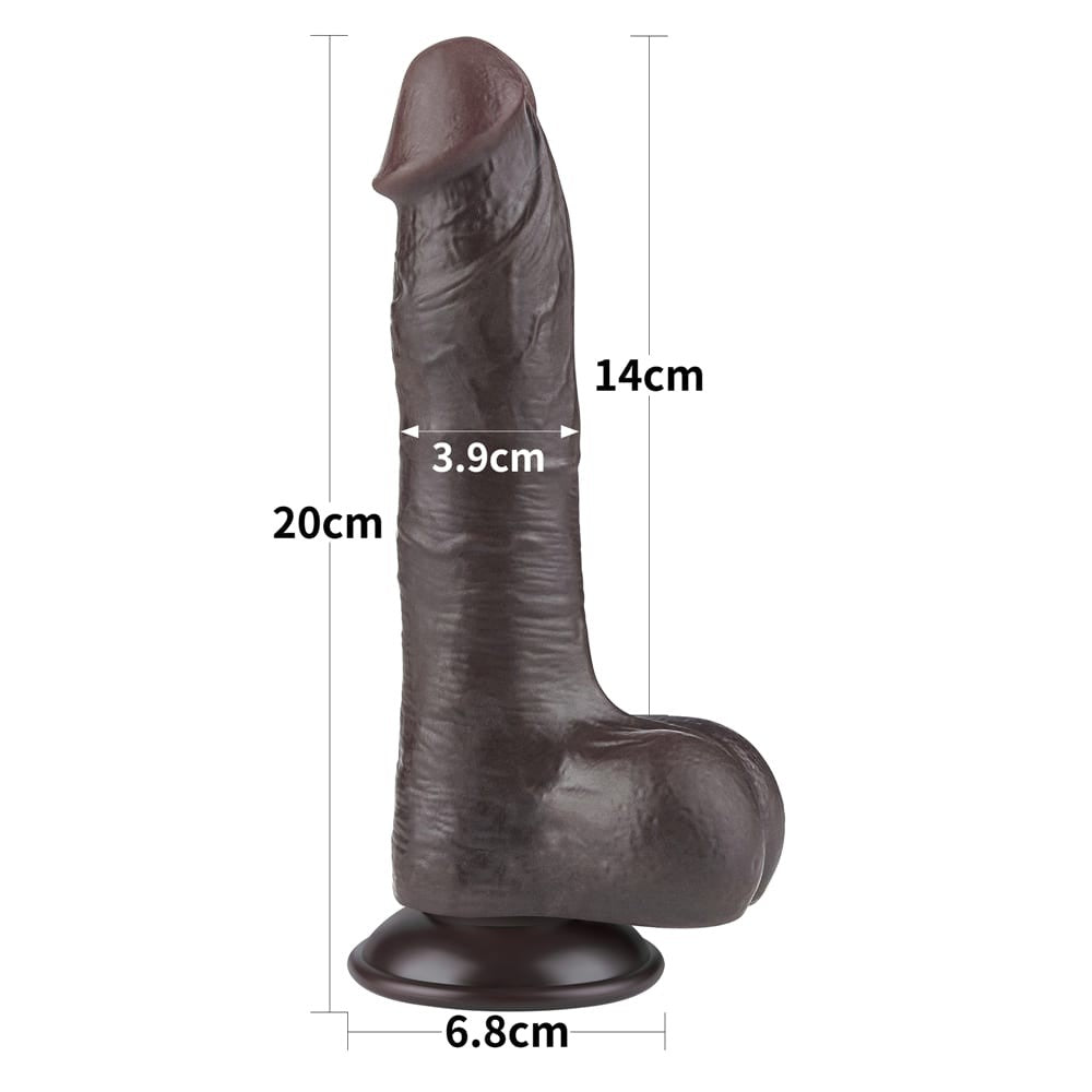 Dildo de doble capa deslizante de 8'' negro I_B15O50_3