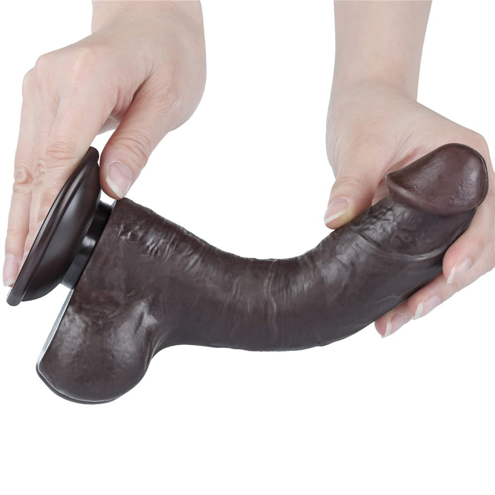 Dildo de doble capa deslizante de 8'' negro I_B15O50_3