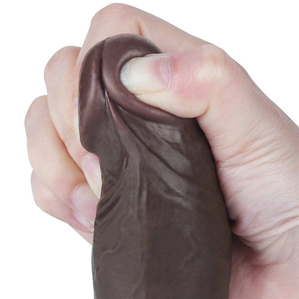 Dildo de doble capa deslizante de 8'' negro I_B15O50_3