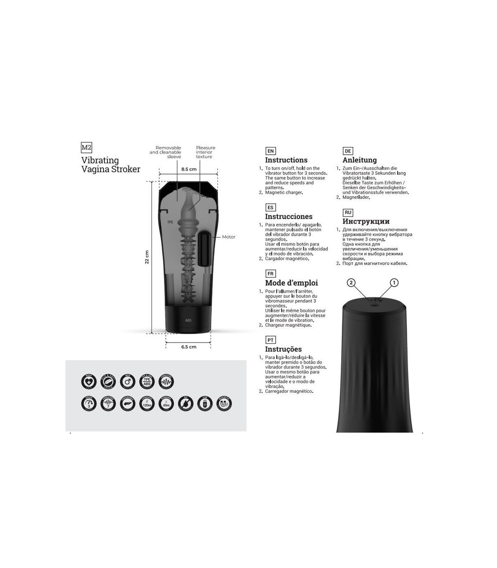 M2 MASTURBADOR VIBRADOR USB VAGINA CARNE