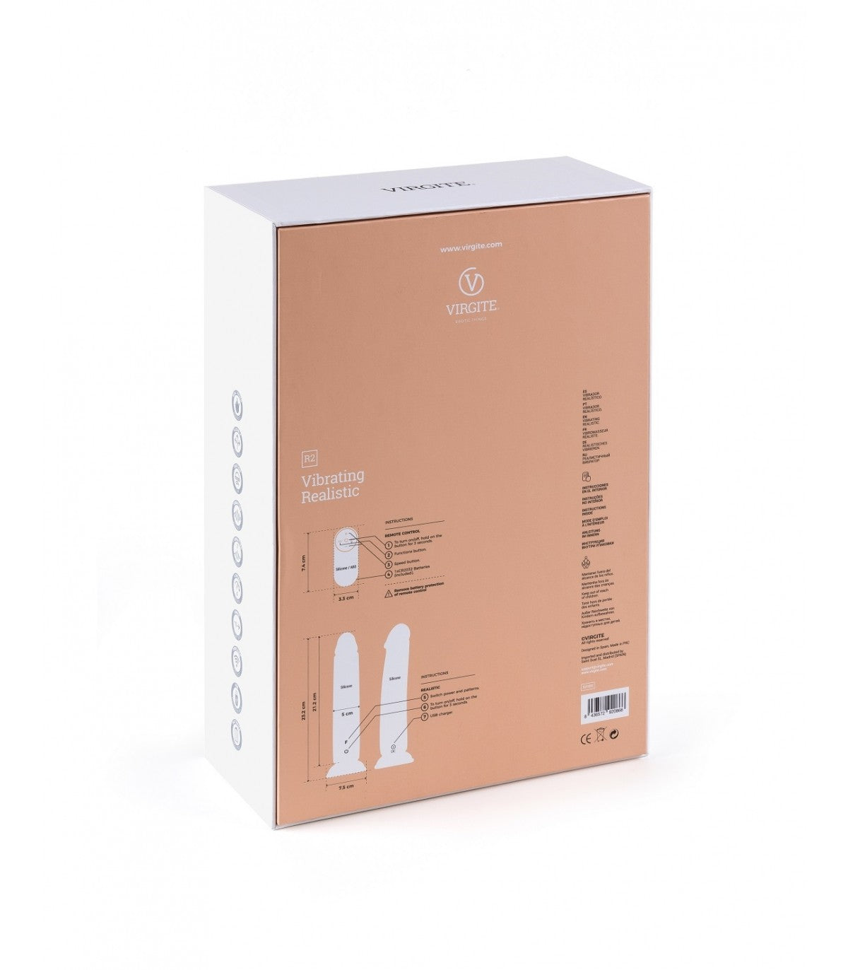 VIBRADOR REALISTA R2" 21CM CON CONTROL REMOTO"